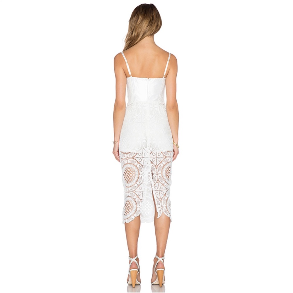 Misha Collection- Flora Crochet Dress in White - Picture 7 of 7